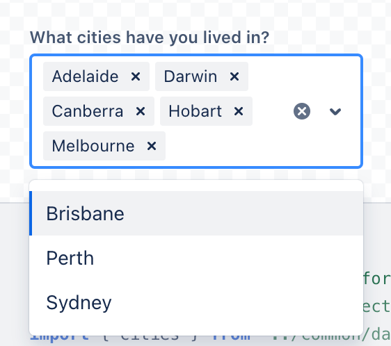 multiple concept on a Combobox component in Atlaskit.