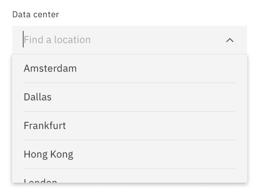 default concept on a Combobox component in Carbon Design System.