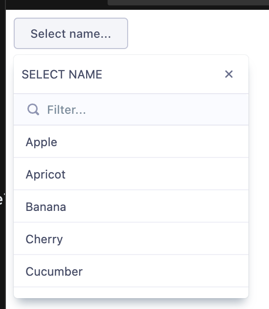 default concept on a Combobox component in Evergreen.