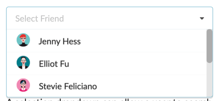 custom-select-option concept on a Combobox component in Semantic UI.