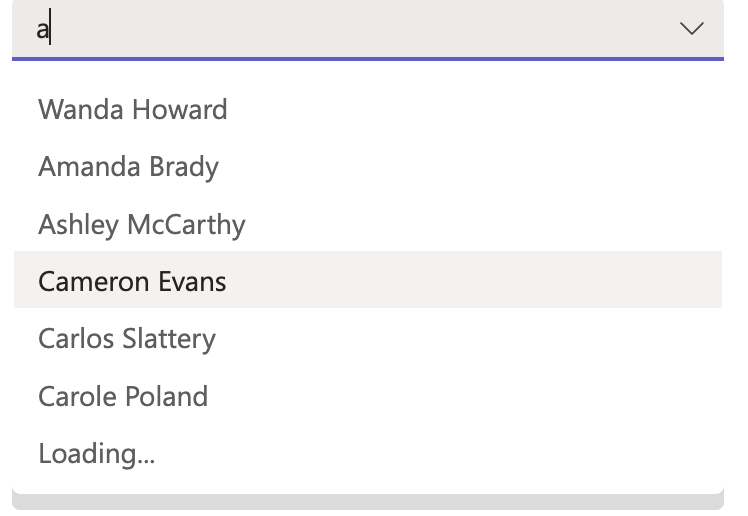 loading concept on a Combobox component in Stardust UI.