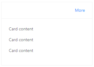 top-right actions concept on a Card component in Ant Design.