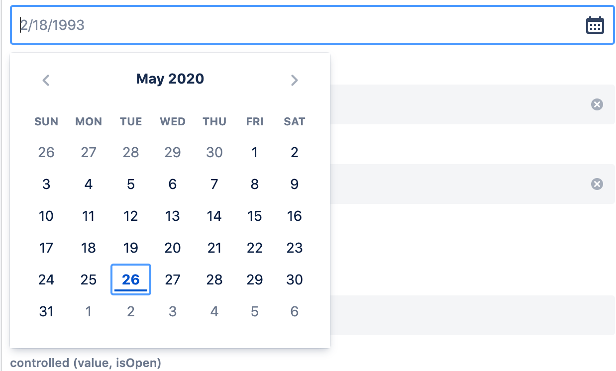 date-time picker concept on a Popup component in Atlaskit.