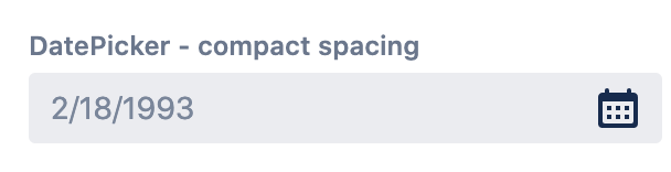 compact concept on a Datepicker component in Atlaskit.