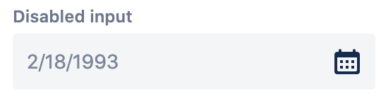 disabled concept on a Datepicker component in Atlaskit.