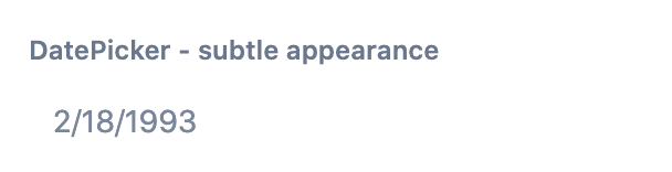 subtle concept on a Datepicker component in Atlaskit.