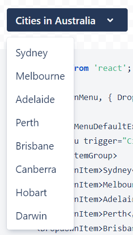 menu concept on a Popup component in Atlaskit.