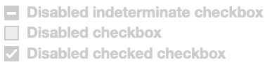disabled concept on a Checkbox component in Boosted.