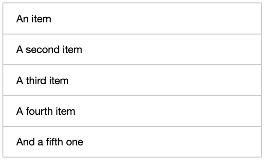 surface concept on a List component in Boosted.