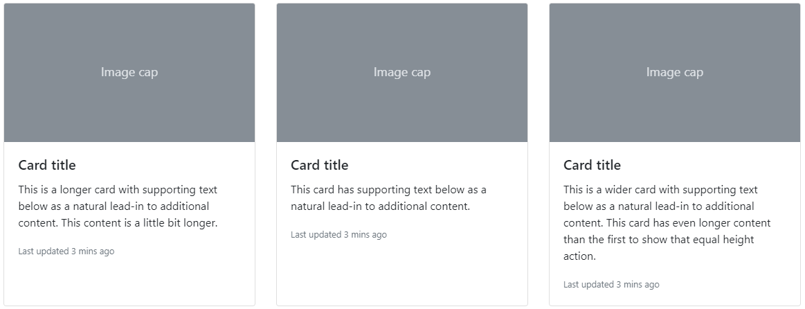 deck concept on a Card component in Bootstrap.