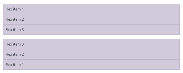 direction concept on a Flex component in Bootstrap.