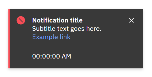 basic concept on a Toast component in Carbon Design System.