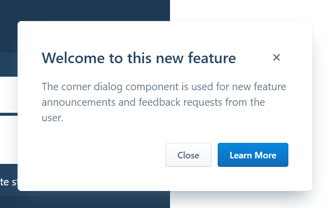 basic concept on a Dialog component in Evergreen.