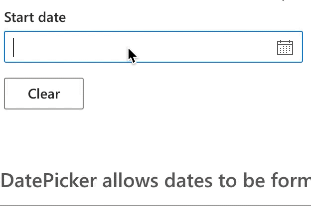 manual input concept on a Datepicker component in UI Fabric.