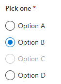 required-group concept on a Radio Button component in UI Fabric.