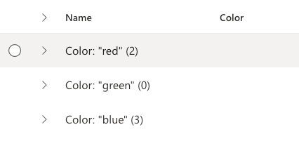 expandable concept on a Table component in UI Fabric.