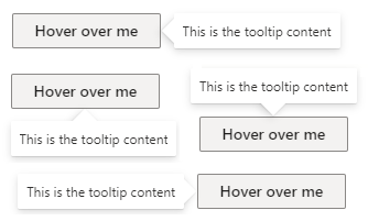 position concept on a Tooltip component in UI Fabric.