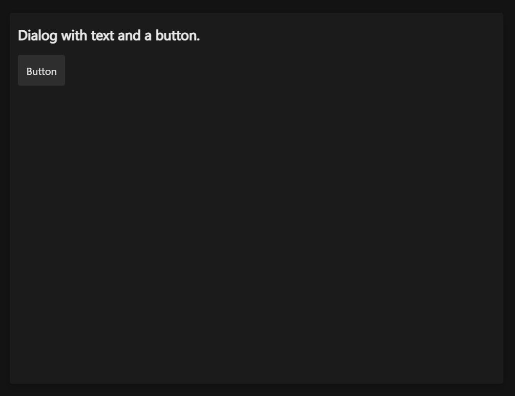 basic concept on a Dialog component in FAST.