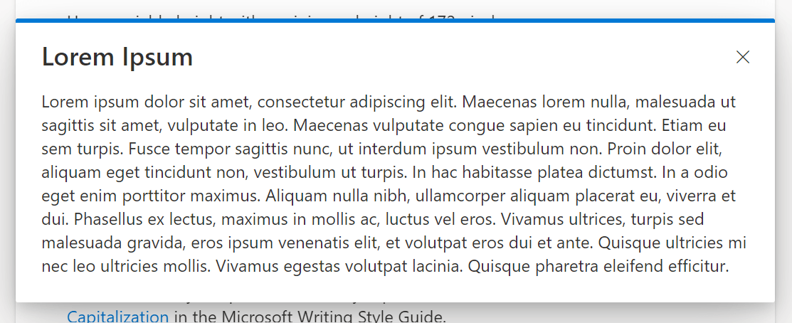 basic concept on a Dialog component in UI Fabric.
