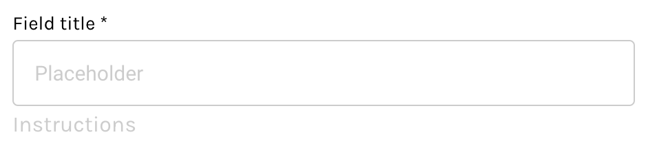 required concept on a InputText component in GoodBarber Design System.