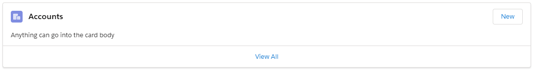 basic concept on a Card component in Lightning Design System.
