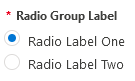 required-group concept on a Radio Button component in Lightning Design System.