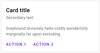 outlined concept on a Card component in Material Components Web.