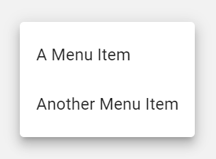menu concept on a Popup component in Material Components Web.