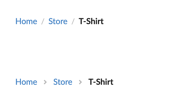 basic concept on a Breadcrumb component in Semantic UI.