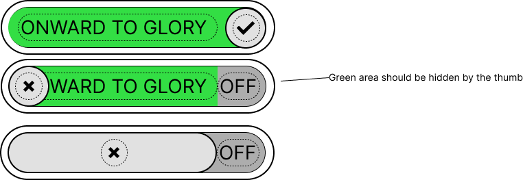 exemplary image showing a right track with long text and a left track with very little, making it obvious that this is a visual problem