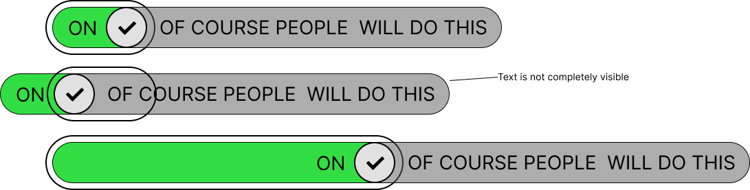 exemplary showing two track sides that are not the same width